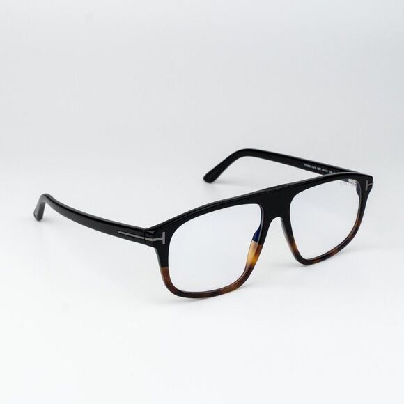 Tom Ford Women Eyeglasses Black Havana Blue Light Block Aviator FT5901-B-N 056 main image 7